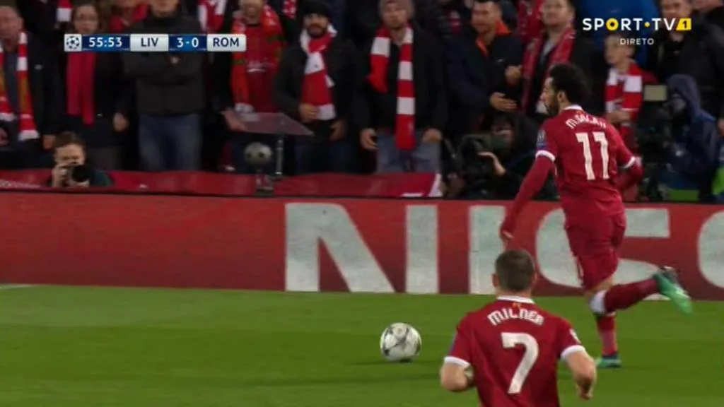 شاهد محمد صلاح يصنع الهدف الثالث لليفربول في شباك روما مقابل 0 في ذهاب قبل نهائي دوري ابطال اوروبا 24 ابريل 2018